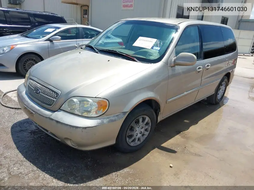 2004 Kia Sedona Ex/Lx VIN: KNDUP131746601030 Lot: 45160106