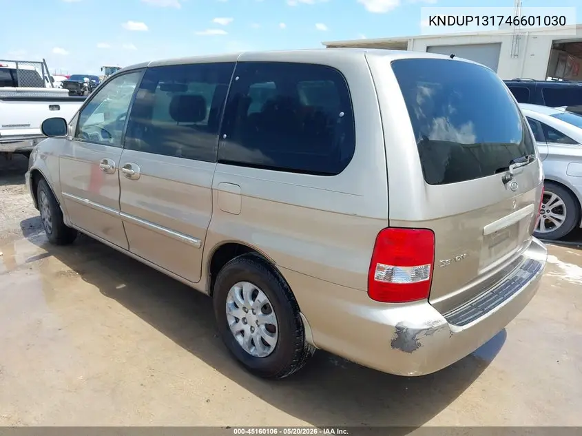 2004 Kia Sedona Ex/Lx VIN: KNDUP131746601030 Lot: 45160106