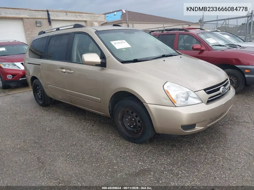 2006 Kia Sedona Ex/Lx VIN: KNDMB233666084778 Lot: 45356634