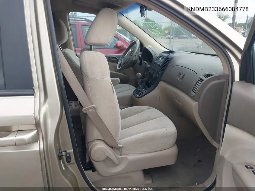 2006 Kia Sedona Ex/Lx VIN: KNDMB233666084778 Lot: 45356634
