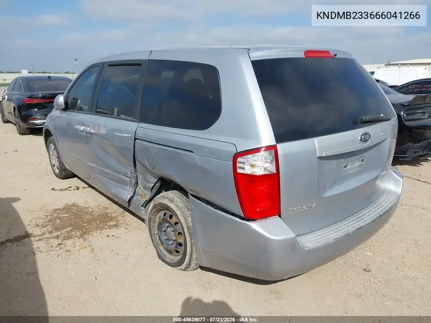 2006 Kia Sedona Ex/Lx VIN: KNDMB233666041266 Lot: 45639077