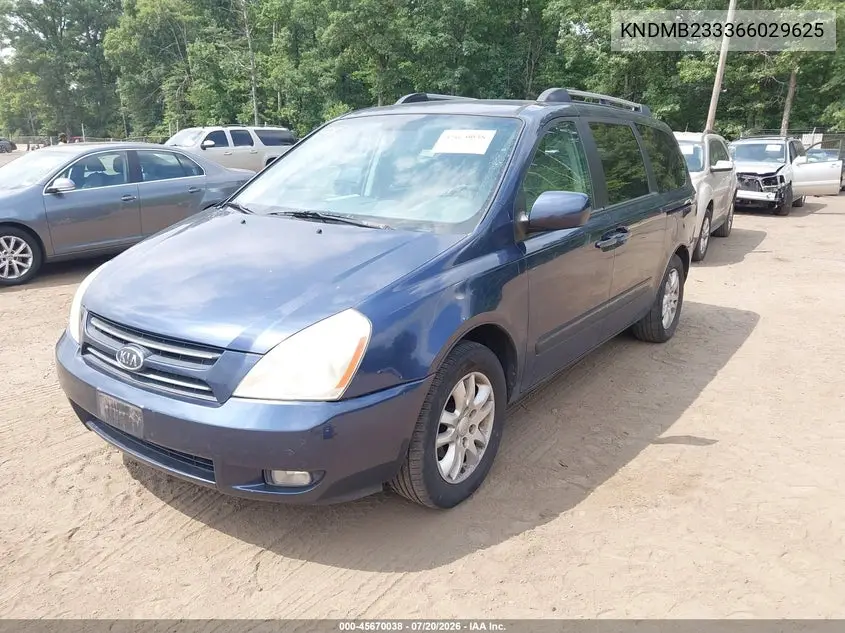 2006 Kia Sedona Ex/Lx VIN: KNDMB233366029625 Lot: 45670038