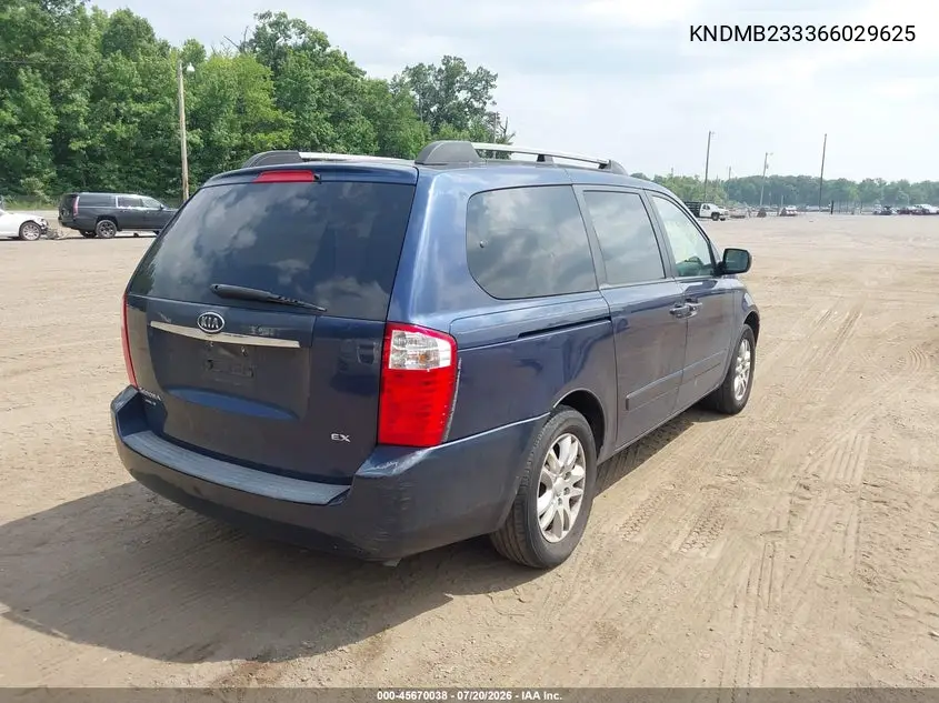 2006 Kia Sedona Ex/Lx VIN: KNDMB233366029625 Lot: 45670038