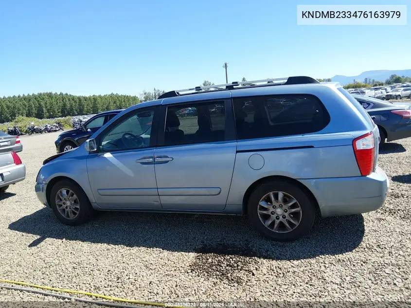 2007 Kia Sedona Ex VIN: KNDMB233476163979 Lot: 45306323
