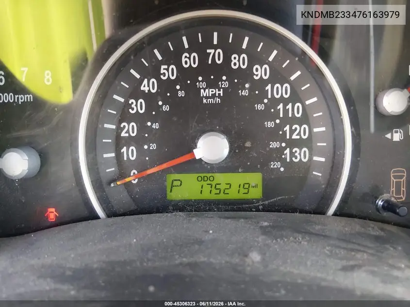 2007 Kia Sedona Ex VIN: KNDMB233476163979 Lot: 45306323