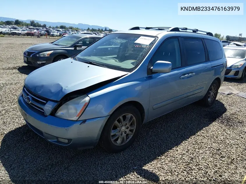 2007 Kia Sedona Ex VIN: KNDMB233476163979 Lot: 45306323