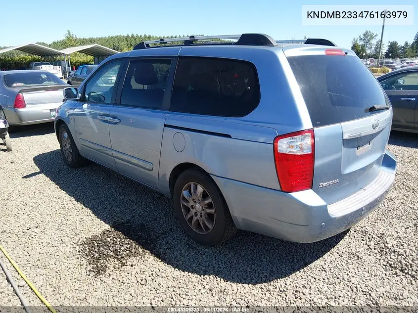 2007 Kia Sedona Ex VIN: KNDMB233476163979 Lot: 45306323