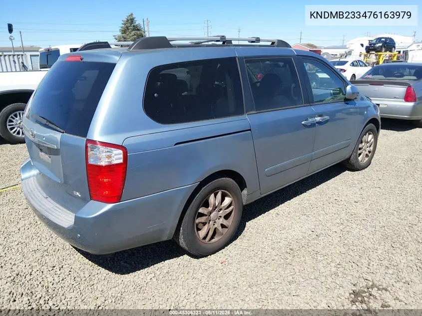 2007 Kia Sedona Ex VIN: KNDMB233476163979 Lot: 45306323