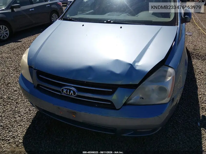2007 Kia Sedona Ex VIN: KNDMB233476163979 Lot: 45306323