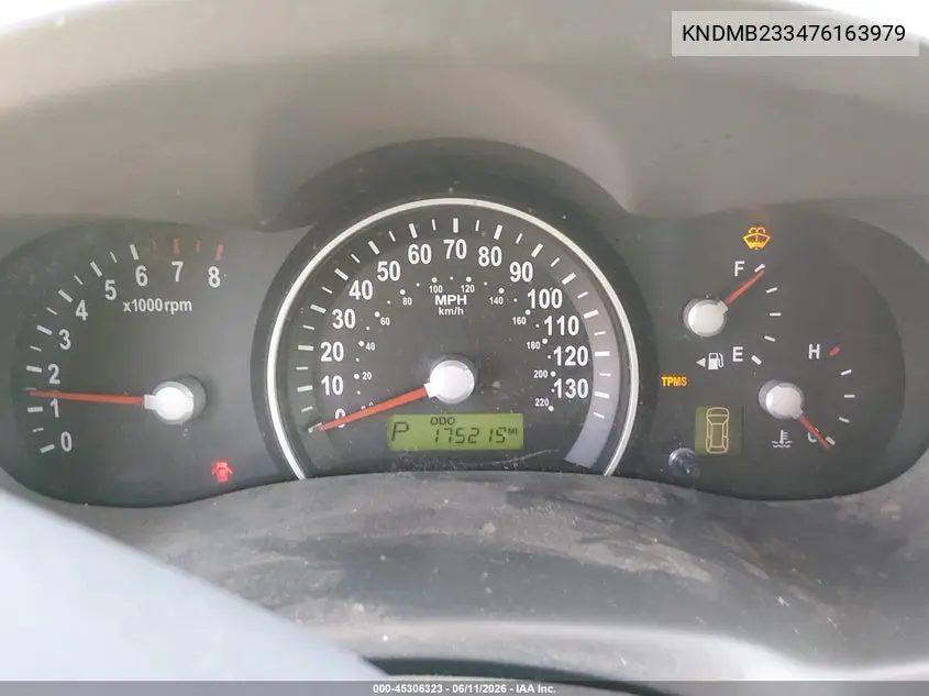 2007 Kia Sedona Ex VIN: KNDMB233476163979 Lot: 45306323