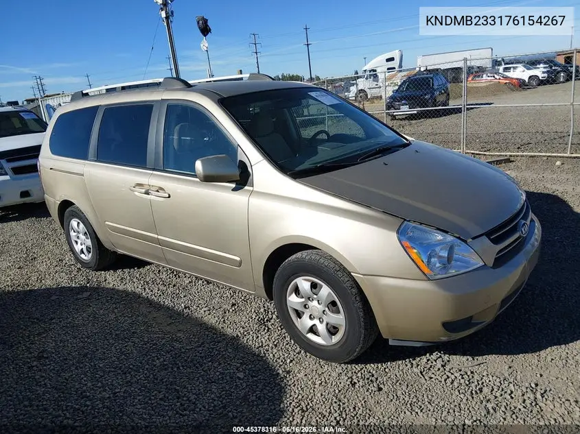 2007 Kia Sedona Lx VIN: KNDMB233176154267 Lot: 45378316