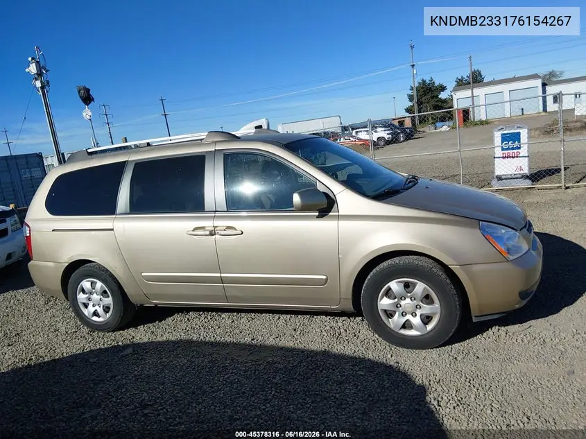 2007 Kia Sedona Lx VIN: KNDMB233176154267 Lot: 45378316