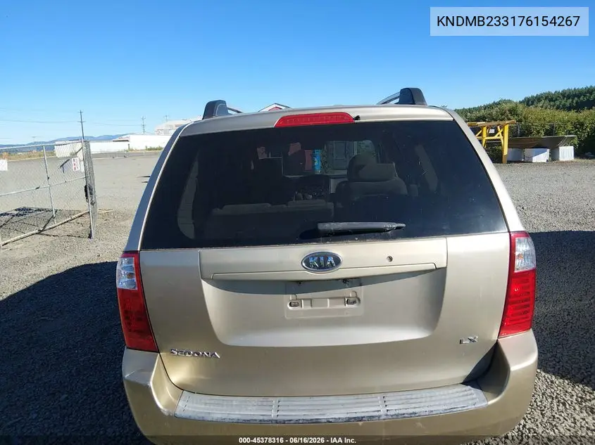 2007 Kia Sedona Lx VIN: KNDMB233176154267 Lot: 45378316
