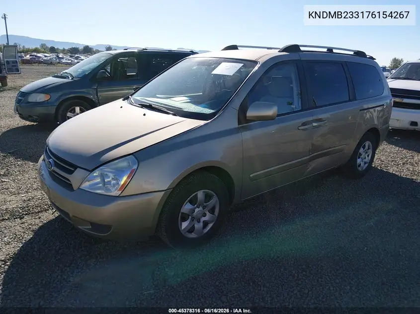 2007 Kia Sedona Lx VIN: KNDMB233176154267 Lot: 45378316
