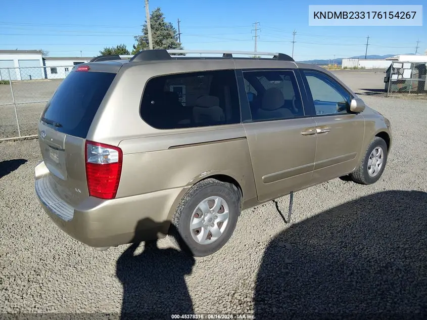 2007 Kia Sedona Lx VIN: KNDMB233176154267 Lot: 45378316