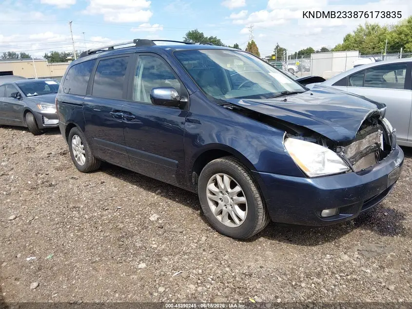 2007 Kia Sedona Ex VIN: KNDMB233876173835 Lot: 45390245