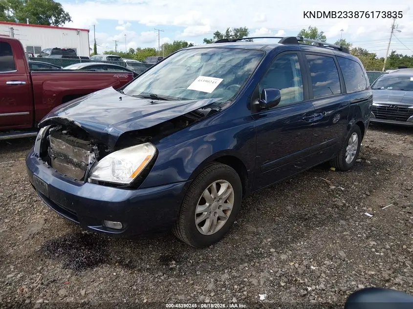 2007 Kia Sedona Ex VIN: KNDMB233876173835 Lot: 45390245