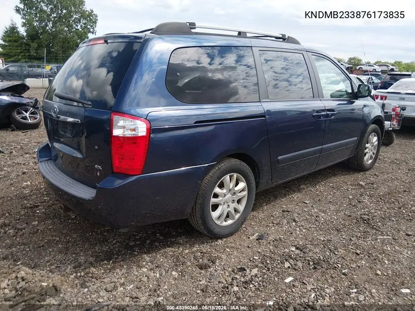2007 Kia Sedona Ex VIN: KNDMB233876173835 Lot: 45390245