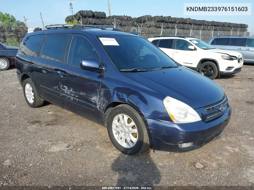 2007 Kia Sedona Ex VIN: KNDMB233976151603 Lot: 45617591