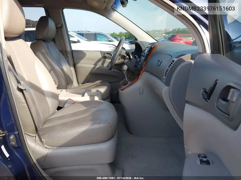 2007 Kia Sedona Ex VIN: KNDMB233976151603 Lot: 45617591