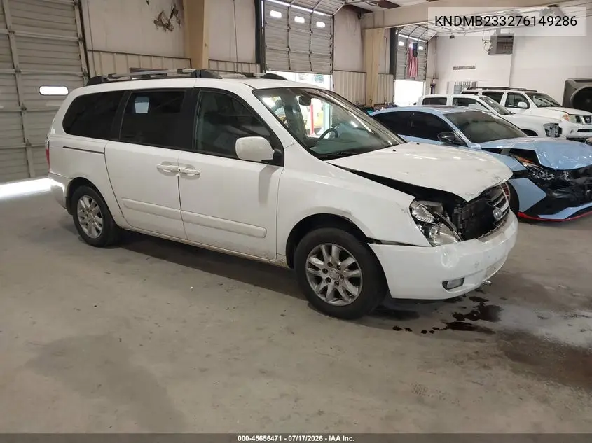 2007 Kia Sedona Ex VIN: KNDMB233276149286 Lot: 45656471
