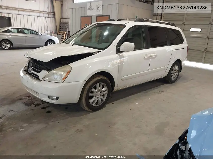 2007 Kia Sedona Ex VIN: KNDMB233276149286 Lot: 45656471