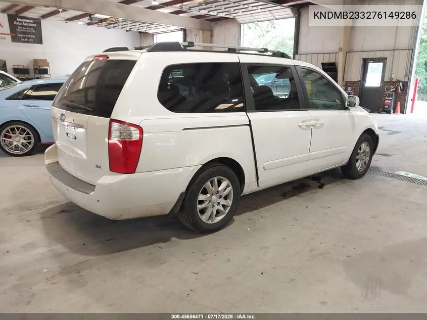 2007 Kia Sedona Ex VIN: KNDMB233276149286 Lot: 45656471