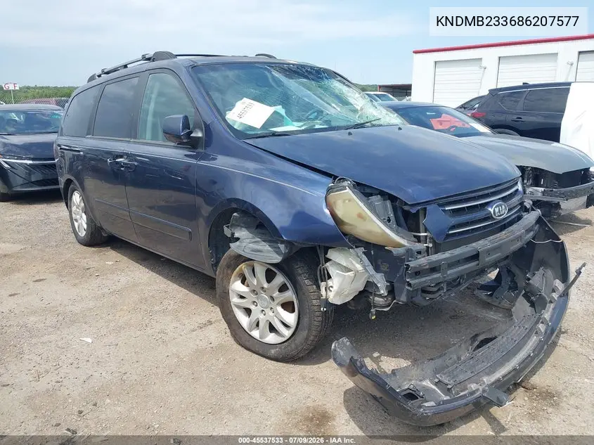 2008 Kia Sedona Ex VIN: KNDMB233686207577 Lot: 45537533