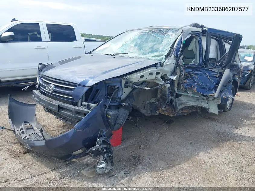 2008 Kia Sedona Ex VIN: KNDMB233686207577 Lot: 45537533