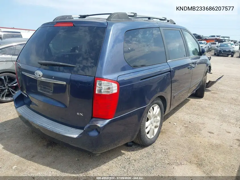 2008 Kia Sedona Ex VIN: KNDMB233686207577 Lot: 45537533
