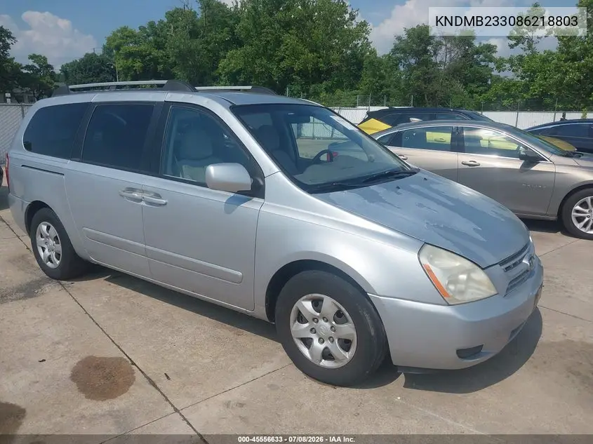 2008 Kia Sedona Lx VIN: KNDMB233086218803 Lot: 45556633