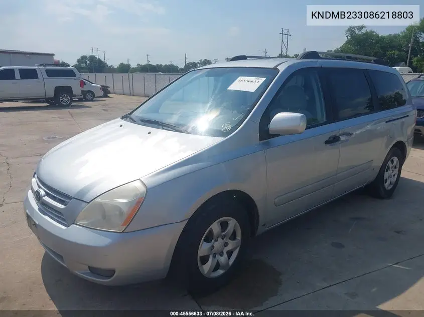 2008 Kia Sedona Lx VIN: KNDMB233086218803 Lot: 45556633