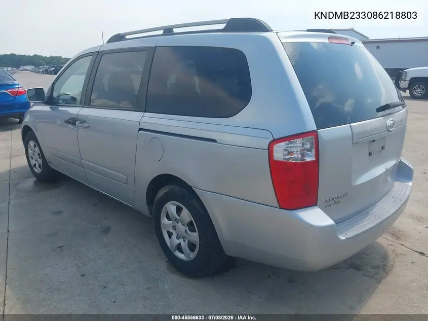 2008 Kia Sedona Lx VIN: KNDMB233086218803 Lot: 45556633
