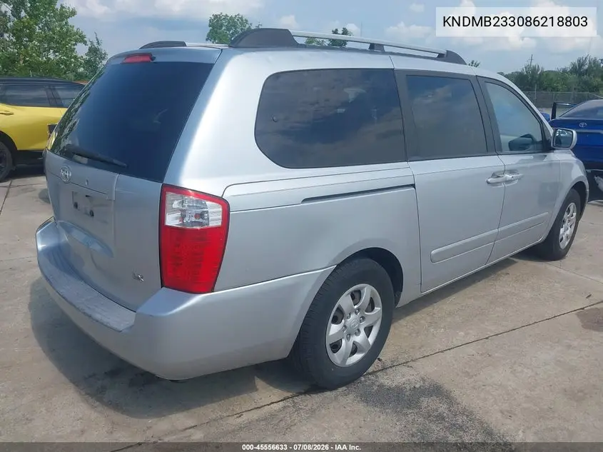 2008 Kia Sedona Lx VIN: KNDMB233086218803 Lot: 45556633