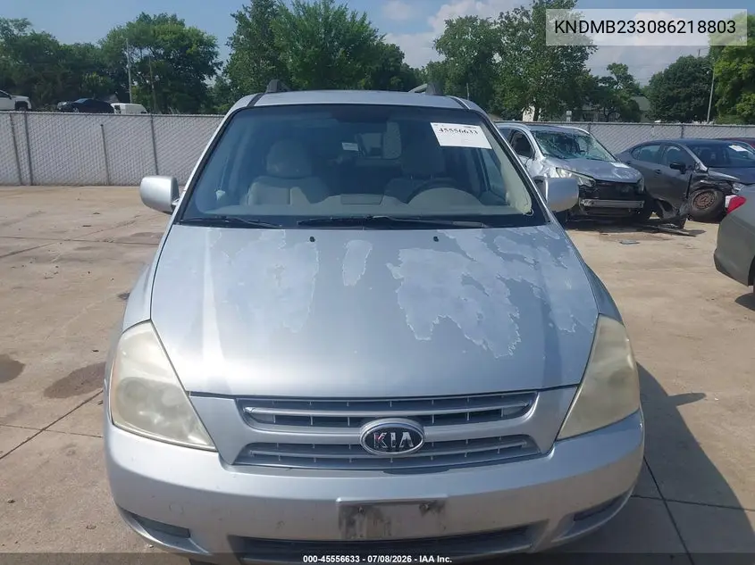 2008 Kia Sedona Lx VIN: KNDMB233086218803 Lot: 45556633