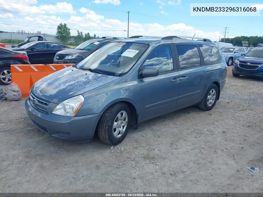 2009 Kia Sedona Lx VIN: KNDMB233296316068 Lot: 45452165