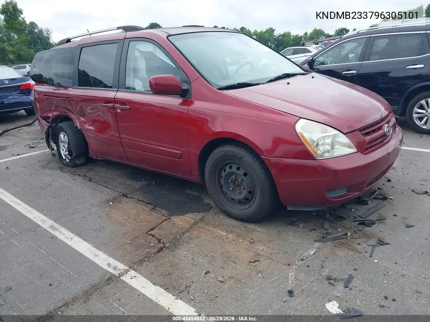 2009 Kia Sedona Lx VIN: KNDMB233796305101 Lot: 45484842