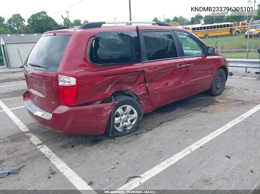 2009 Kia Sedona Lx VIN: KNDMB233796305101 Lot: 45484842