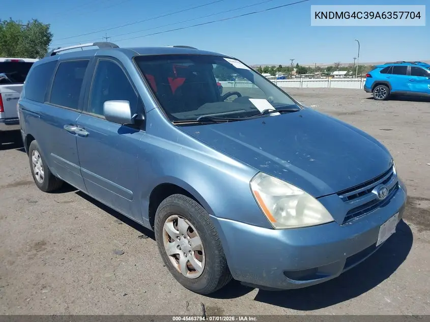 2010 Kia Sedona Lx VIN: KNDMG4C39A6357704 Lot: 45463794