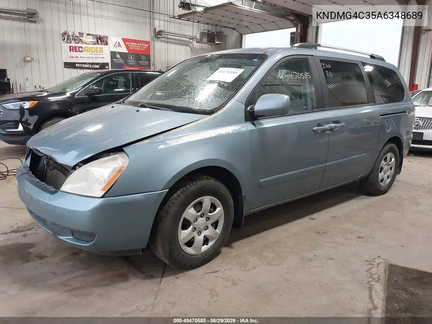 2010 Kia Sedona Lx VIN: KNDMG4C35A6348689 Lot: 45470585