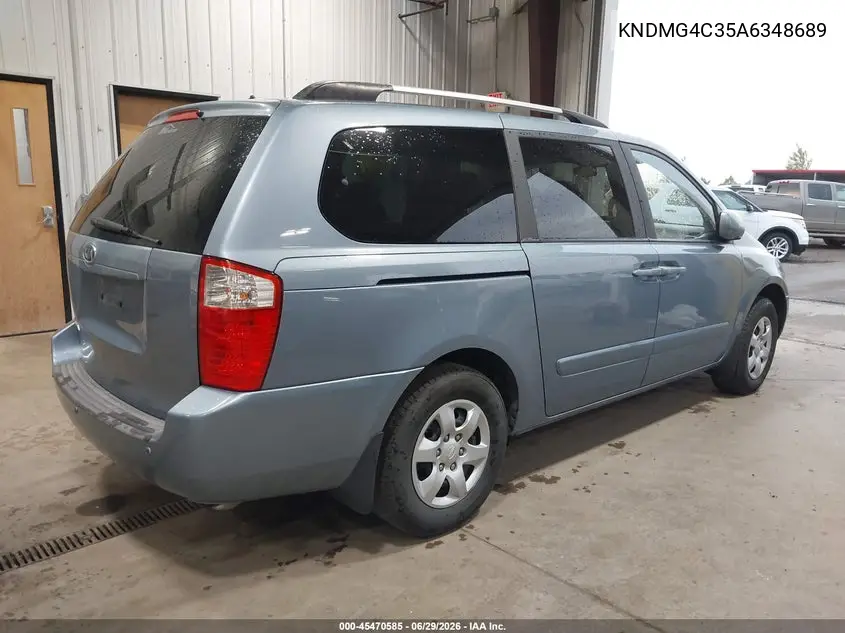 2010 Kia Sedona Lx VIN: KNDMG4C35A6348689 Lot: 45470585