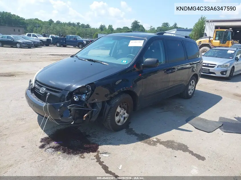 2010 Kia Sedona Lx VIN: KNDMG4C33A6347590 Lot: 45482381