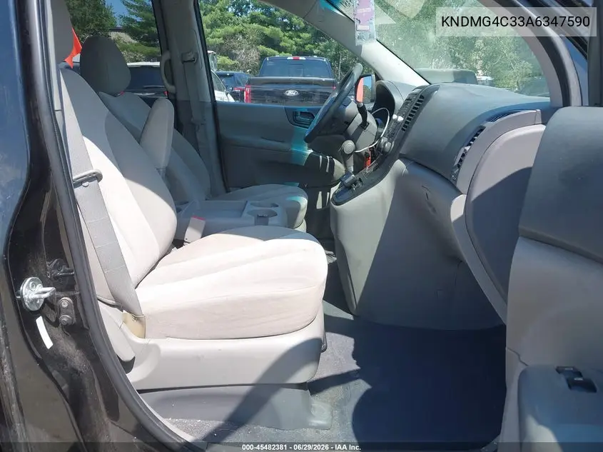 2010 Kia Sedona Lx VIN: KNDMG4C33A6347590 Lot: 45482381