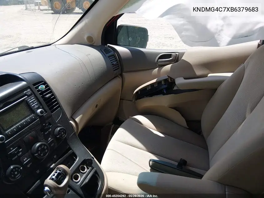2011 Kia Sedona Lx VIN: KNDMG4C7XB6379683 Lot: 45204292