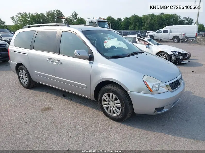 2011 Kia Sedona Lx VIN: KNDMG4C72B6406665 Lot: 45625832