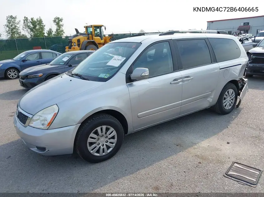 2011 Kia Sedona Lx VIN: KNDMG4C72B6406665 Lot: 45625832