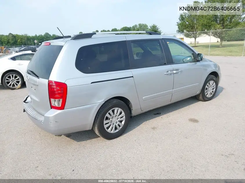 2011 Kia Sedona Lx VIN: KNDMG4C72B6406665 Lot: 45625832