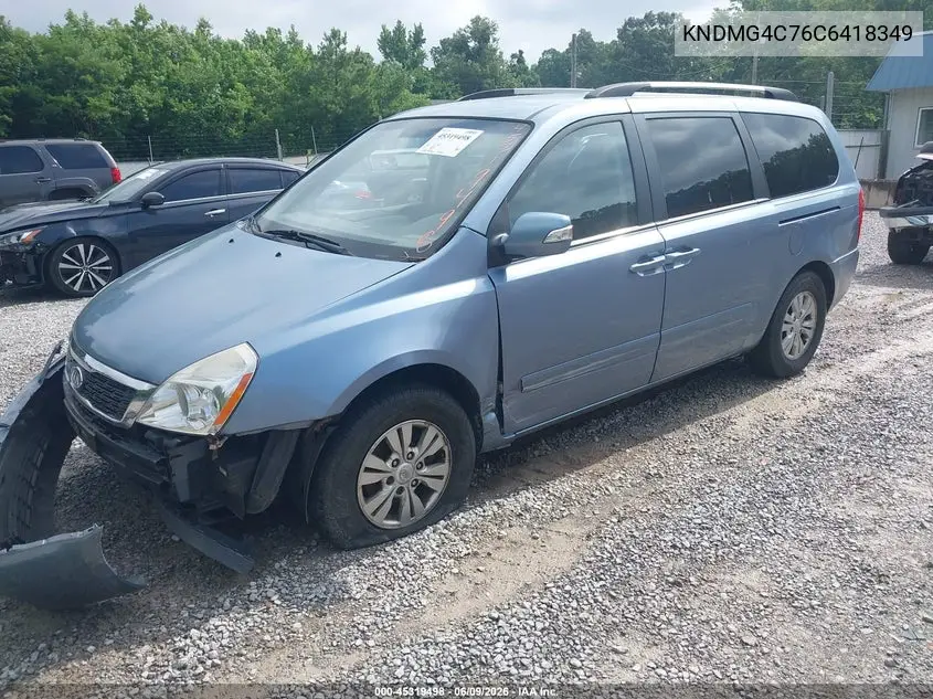 2012 Kia Sedona Lx VIN: KNDMG4C76C6418349 Lot: 45319498