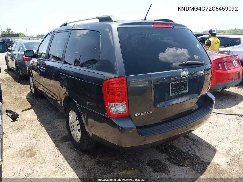 2012 Kia Sedona Lx VIN: KNDMG4C72C6459092 Lot: 45489083