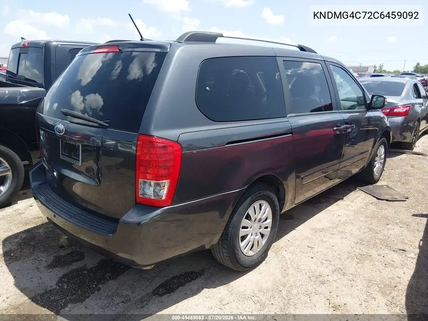 2012 Kia Sedona Lx VIN: KNDMG4C72C6459092 Lot: 45489083